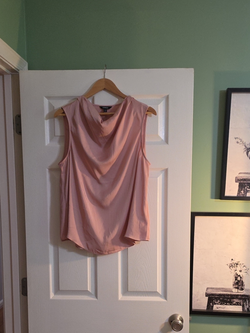 Express Draped Neck Sleeveless Camisole - Blush Pink